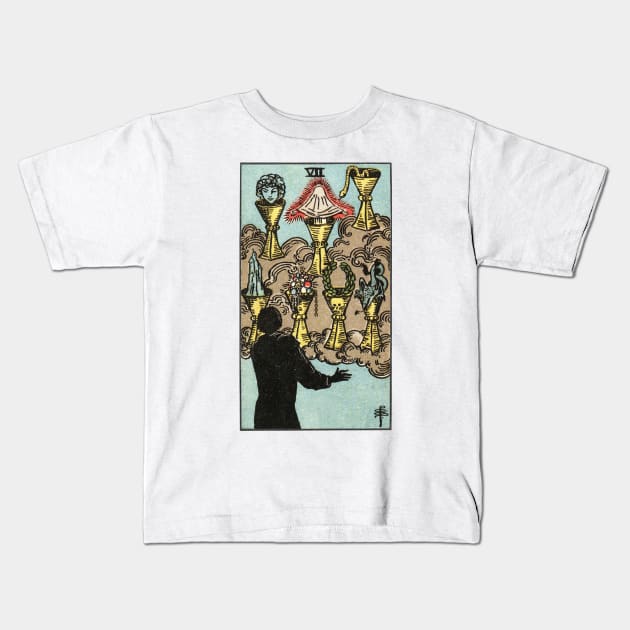 SEVEN OF CUPS Kids T-Shirt by WAITE-SMITH VINTAGE ART